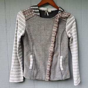 Gimmicks by BKE Marled Moto Zip Sweater Hooded Sm